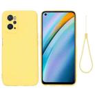 For OPPO K10 4G Pure Color Liquid Silicone Shockproof Full Coverage Phone Case(Yellow) - 1