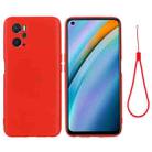 For OPPO K10 4G Pure Color Liquid Silicone Shockproof Full Coverage Phone Case(Red) - 1