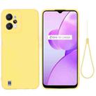 For Realme C31 4G Pure Color Liquid Silicone Shockproof Full Coverage Phone Case(Yellow) - 1