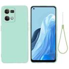 For OPPO Reno 7 4G Global/F21 Pro 4G Pure Color Liquid Silicone Shockproof Full Coverage Phone Case(Green) - 1