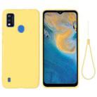 For ZTE Blade A51 2021 Pure Color Liquid Silicone Shockproof Full Coverage Phone Case(Yellow) - 1