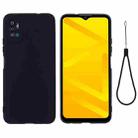 For ZTE Blade A71 2021 Pure Color Liquid Silicone Shockproof Full Coverage Phone Case(Black) - 1