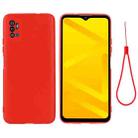 For ZTE Blade A71 2021 Pure Color Liquid Silicone Shockproof Full Coverage Phone Case(Red) - 1