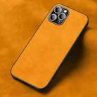 For iPhone 14 Pro Max Frosted Skin Feel Phone Case (Light Red Orange) - 1