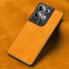 For OPPO Reno8 Frosted Skin Feel Phone Case(Light Red Orange) - 1