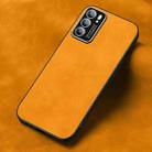 For OPPO Reno6 Frosted Skin Feel Phone Case(Light Red Orange) - 1