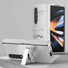 For Samsung Galaxy Z Fold4 King Kong All-round Anti-fall Phone Case with Holder(Silver) - 1