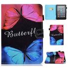 For Amazon Kindle Fire 7 2022 Colored Drawing Stitching Leather Tablet Case, with Holder & Card Slots(Butterfly Love) - 1