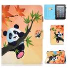 For Amazon Kindle Fire 7 2022 Colored Drawing Stitching Leather Tablet Case, with Holder & Card Slots(Panda) - 1