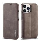 For iPhone 14 Pro LC.IMEEKE Hon Ancient Series Flip Leather Phone Case(Coffee) - 1