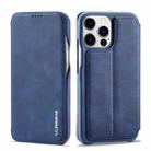 For iPhone 14 Pro LC.IMEEKE Hon Ancient Series Flip Leather Phone Case(Blue) - 1