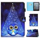 For Amazon Kindle Fire 7 2022 Colored Drawing Stitching Leather Tablet Case, with Holder & Card Slots(Night Sky Owl) - 1
