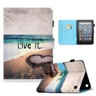 For Amazon Kindle Fire 7 2022 Colored Drawing Stitching Leather Tablet Case, with Holder & Card Slots(Love) - 1