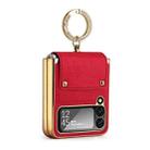 For Samsung Galaxy Z Flip4 5G GKK Colorful PU Phone Case with Ring Holder(Red) - 1