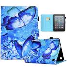 For Amazon Kindle Fire 7 2022 Colored Drawing Stitching Leather Tablet Case, with Holder & Card Slots(Butterflies) - 1