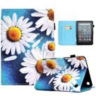 For Amazon Kindle Fire 7 2022 Colored Drawing Stitching Leather Tablet Case, with Holder & Card Slots(Sunflower) - 1
