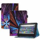 For Amazon Kindle Fire 7 2022 Colored Drawing Elastic Band Smart Leather Tablet Case(Colorful Flower) - 1