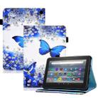 For Amazon Kindle Fire 7 2022 Colored Drawing Elastic Band Smart Leather Tablet Case(Butterfly) - 1