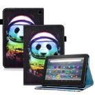 For Amazon Kindle Fire 7 2022 Colored Drawing Elastic Band Smart Leather Tablet Case(Space Bear) - 1