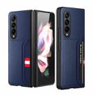 For Samsung Galaxy Z Fold4 5G GKK Litchi Texture Card Slot Phone Case(Blue) - 1