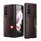 For Samsung Galaxy Z Fold4 5G GKK Litchi Texture Card Slot Phone Case(Brown) - 1