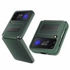 For Samsung Galaxy Z Flip4 GKK Litchi Texture Magnetic Holder Phone Case(Green) - 1