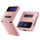 For Samsung Galaxy Z Flip4 GKK Litchi Texture Magnetic Holder Phone Case(Pink) - 1