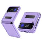 For Samsung Galaxy Z Flip4 GKK Litchi Texture Magnetic Holder Phone Case(Purple) - 1