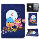 For Amazon Kindle Fire 7 2022 Electric Horizontal Flat Painted Leather Tablet Case(Couple Owls) - 1