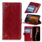 For Huawei P40 Lite / Nova 6 SE Brass Buckle Nappa PU + Left and Right with Card Slot & Bracket & Wallet(Red wine) - 1