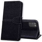 For Samsung Galaxy A03s 164mm EU Version Litchi RFID Leather Phone Case(Black) - 1