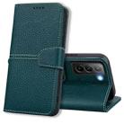 For Samsung Galaxy S21 5G Litchi RFID Leather Phone Case(Green) - 1