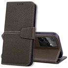 For Samsung Galaxy S21 Ultra 5G Litchi RFID Leather Phone Case(Khaki) - 1