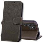 For Samsung Galaxy S22 Ultra 5G Litchi RFID Leather Phone Case(Khaki) - 1