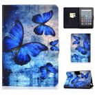 For Amazon Kindle Fire 7 2022 Electric Horizontal Flat Painted Leather Tablet Case(Retro Butterfly) - 1