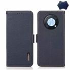 For Huawei nova Y90 / Enjoy 50 Pro KHAZNEH Litchi Texture RFID Genuine Leather Phone Case(Blue) - 1