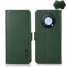 For Huawei nova Y90 / Enjoy 50 Pro KHAZNEH Litchi Texture RFID Genuine Leather Phone Case(Green) - 1