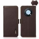 For Huawei nova Y90 / Enjoy 50 Pro KHAZNEH Litchi Texture RFID Genuine Leather Phone Case(Brown) - 1