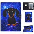 For Amazon Kindle Fire 7 2022 Electric Pressed Smart Leather Tablet Case(Black Dog) - 1