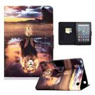 For Amazon Kindle Fire 7 2022 Electric Pressed Smart Leather Tablet Case(Leopard And Lion) - 1