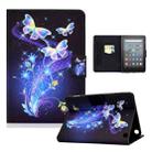 For Amazon Kindle Fire 7 2022 Electric Pressed Smart Leather Tablet Case(Butterfly Flower) - 1