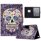 For Amazon Kindle Fire 7 2022 Electric Pressed Smart Leather Tablet Case(Skull) - 1