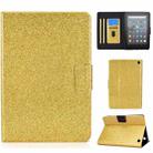 For Amazon Kindle Fire 7 2022 Varnish Glitter Powder Smart Leather Tablet Case(Yellow) - 1