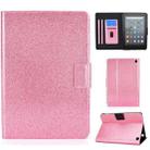 For Amazon Kindle Fire 7 2022 Varnish Glitter Powder Smart Leather Tablet Case(Pink) - 1