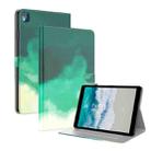 For Nokia T10 Watercolor Pattern Flip Leather Tablet Case(Cyan Green) - 1