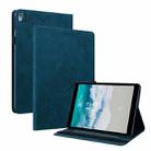 For Nokia T10 Butterfly Flower Embossed Leather Tablet Case(Blue) - 1