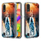 For Galaxy A01 2 In 1 PC + TPU Card Pattern Transparent Protective Case(Cat and Tiger) - 1