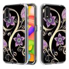 For Galaxy A01 2 In 1 PC + TPU Card Pattern Transparent Protective Case(Peacock Flower) - 1