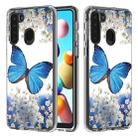 For Galaxy A21 2 In 1 PC + TPU Card Pattern Transparent Protective Case(Blue Butterfly) - 1