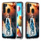 For Galaxy A21 2 In 1 PC + TPU Card Pattern Transparent Protective Case(Cat and Tiger) - 1